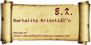 Bartalits Krisztián névjegykártya